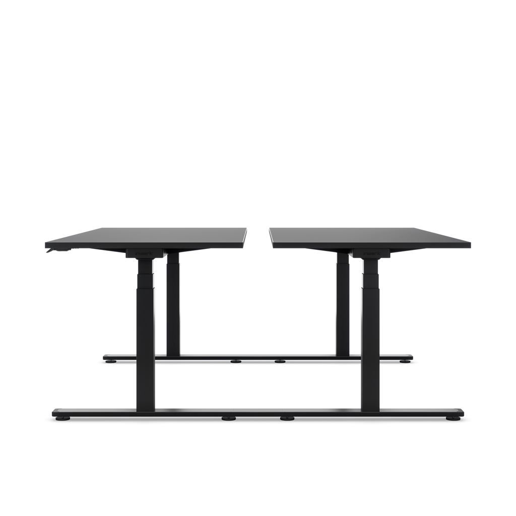 Höhenverstellbarer Team-Schreibtisch Masterlift® Flex Basic, Schwarz/Schwarz 120x80