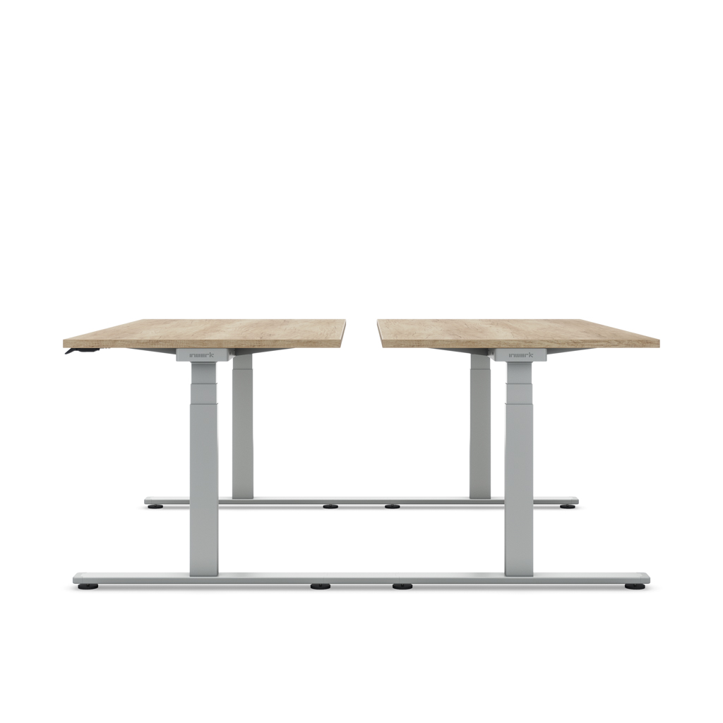 Höhenverstellbarer Team-Schreibtisch Masterlift® Flex Light, Eiche Dekor/Silber 160x80