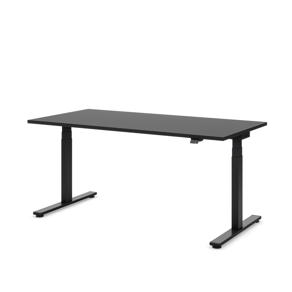 Höhenverstellbarer Schreibtisch Masterlift® Flex Light, Schwarz Dekor/Schwarz 160x80