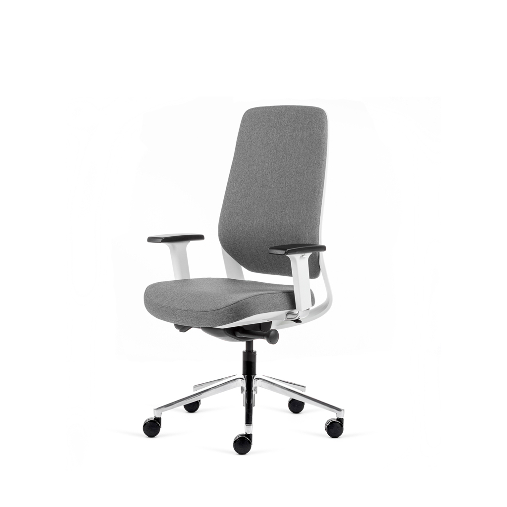 Teamo® Plush - Ergonomischer Bürostuhl, Vollpolster, Weiss/Grau