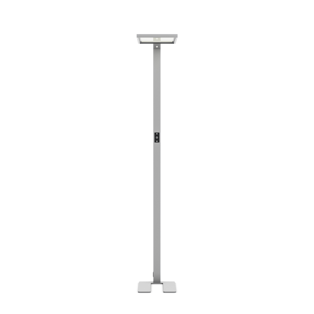 LED Büro Stehleuchte Lumer®, Sensor, Dimmer, 4000K Silber