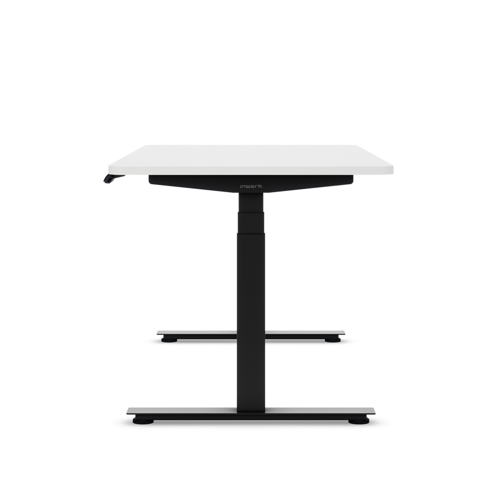 Höhenverstellbarer Schreibtisch Ecolift® Plus Weiss Dekor/Schwarz 120x80