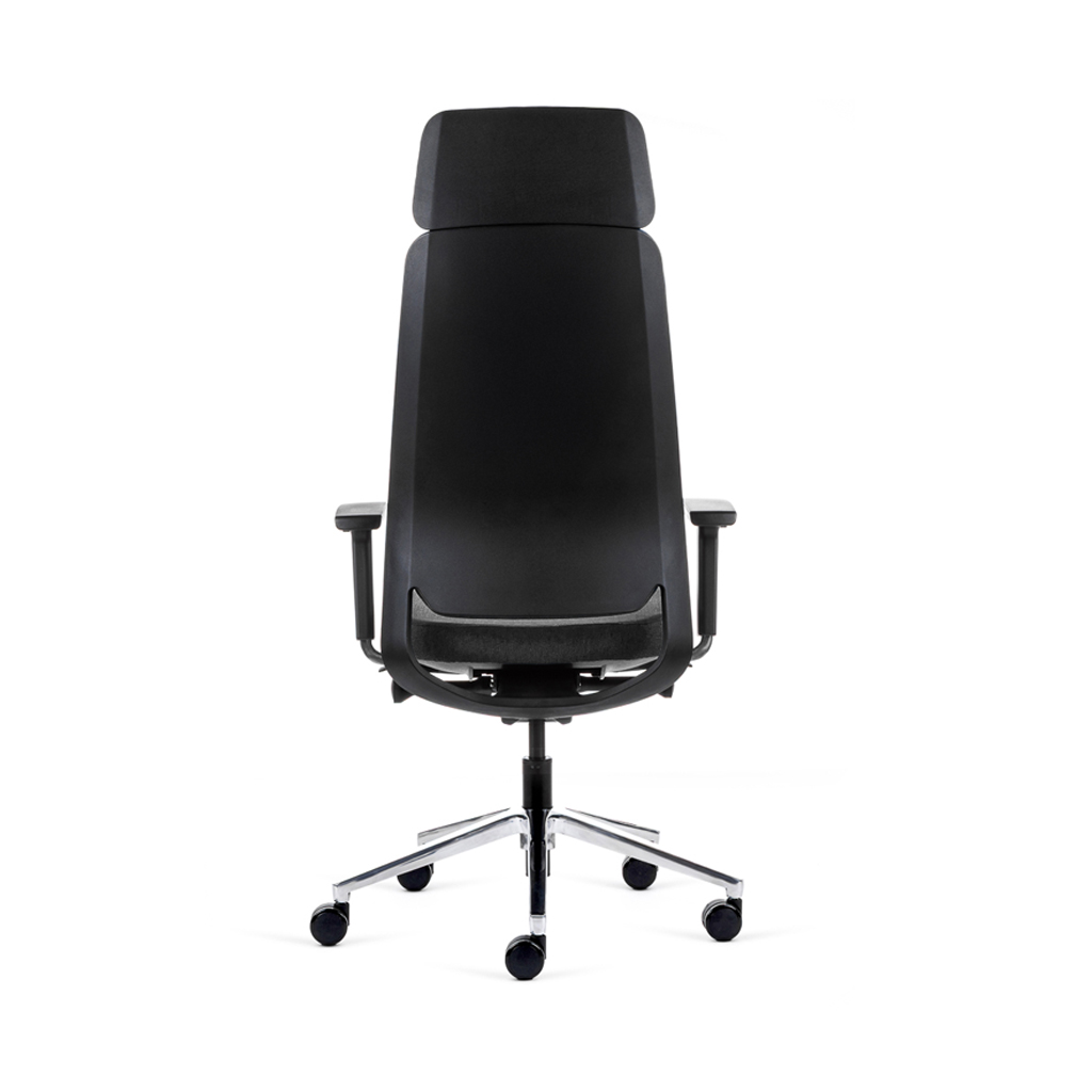 Teamo® Plush Plus - Ergonomischer Bürostuhl mit Kopfstütze, Vollpolster, Schwarz