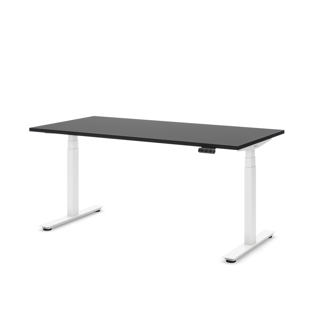 Höhenverstellbarer Schreibtisch Ecolift® Plus Schwarz Dekor/Weiss 120x80