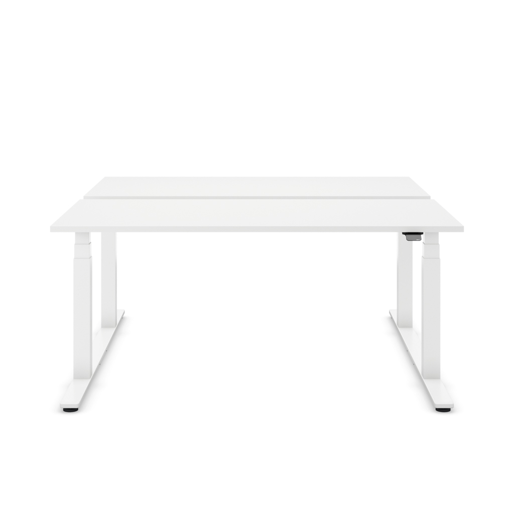 Höhenverstellbarer Team-Schreibtisch Masterlift® Flex Basic, Weiss/Weiss 120x80