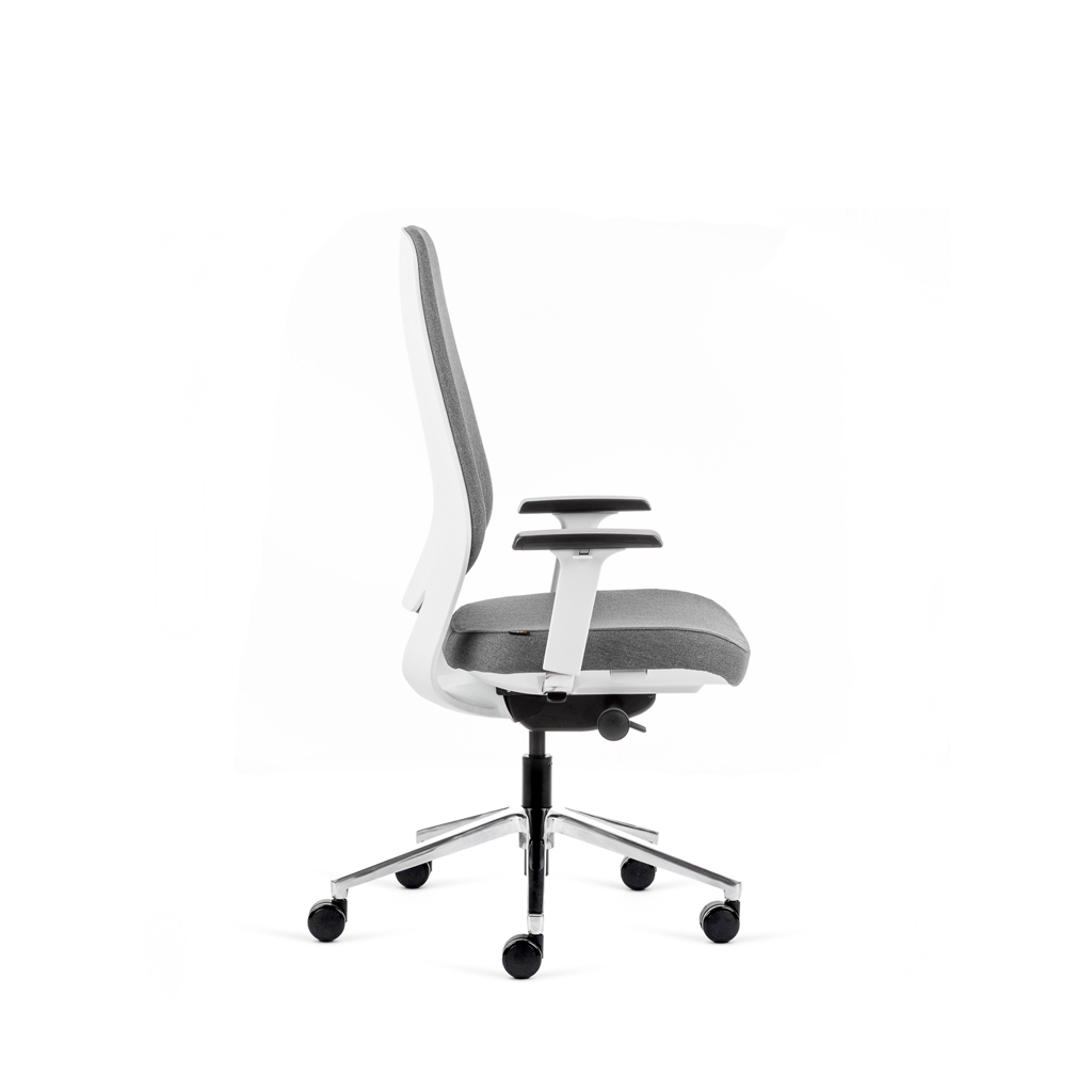 Teamo® Plush - Ergonomischer Bürostuhl, Vollpolster, Weiss/Grau