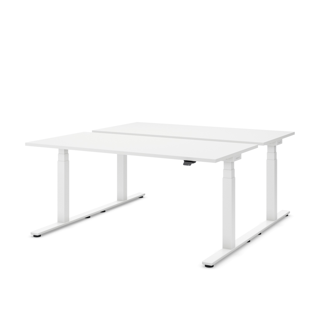 Höhenverstellbarer Team-Schreibtisch Masterlift® Flex Basic, Weiss/Weiss 120x80