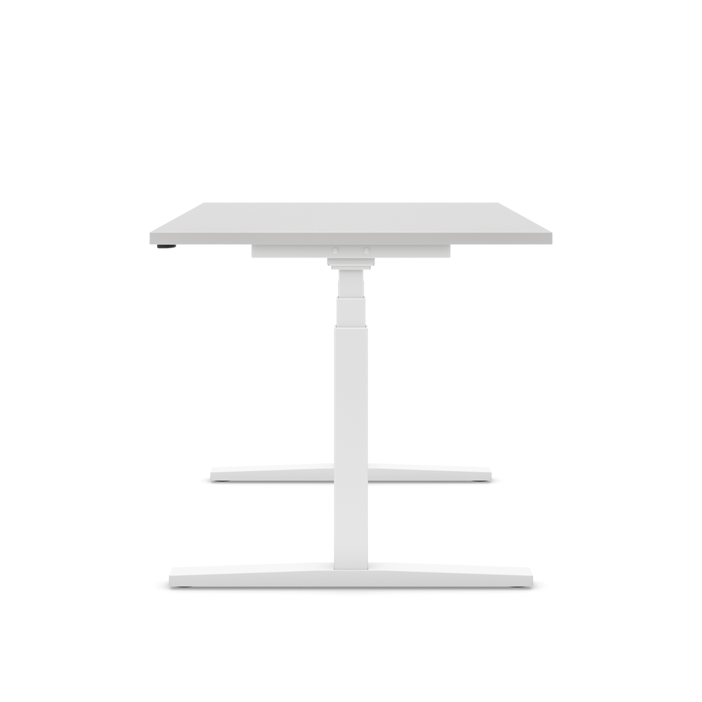 Höhenverstellbarer Schreibtisch Imperio® Lift Q2 Lichtgrau Dekor/Weiss 160x80