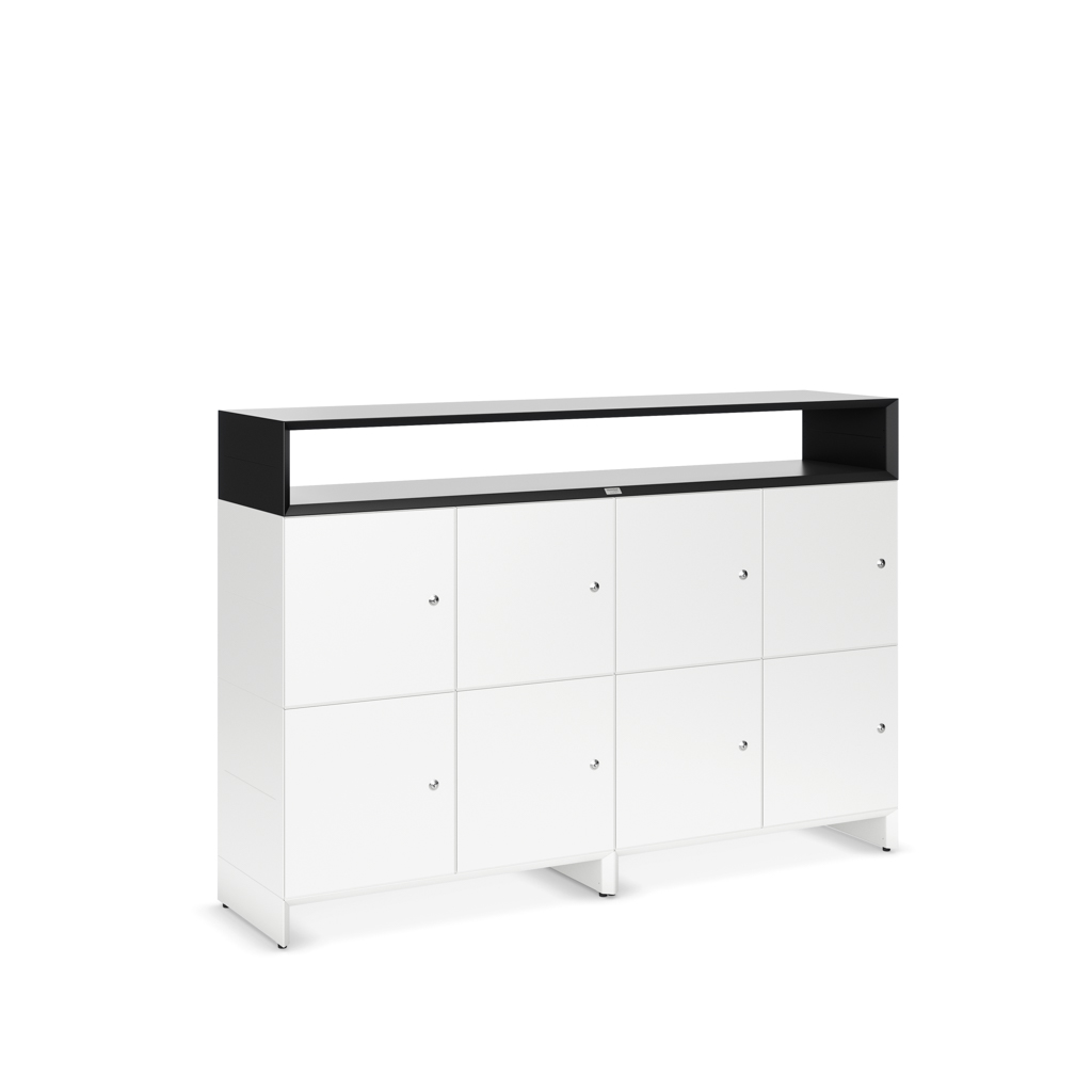 Schließfachschrank Masterbox® B 160 x H 110 cm 2,5 OH, Weiss/Schwarz