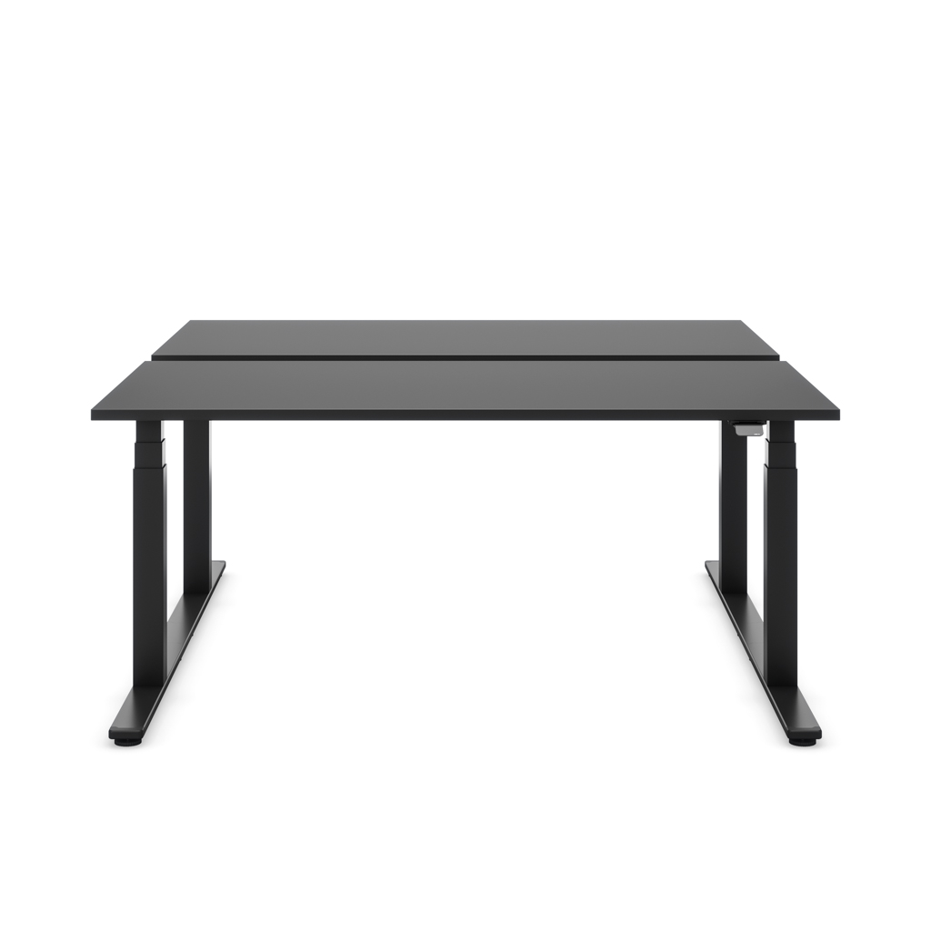 Höhenverstellbarer Team-Schreibtisch Masterlift® Flex Basic, Schwarz/Schwarz 120x80