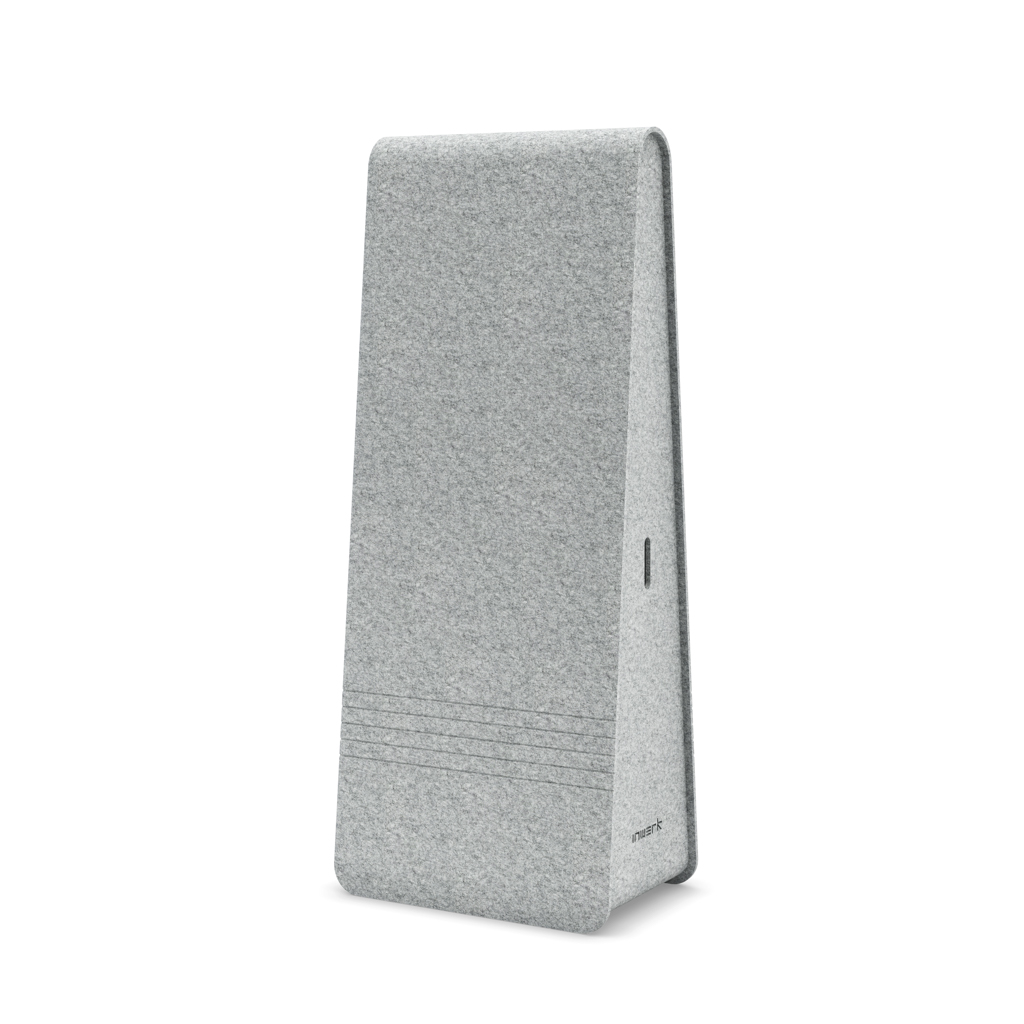 Akustik-Raumteiler Inwerk Sonora® mit Whiteboard Höhe 1800, Kiesel