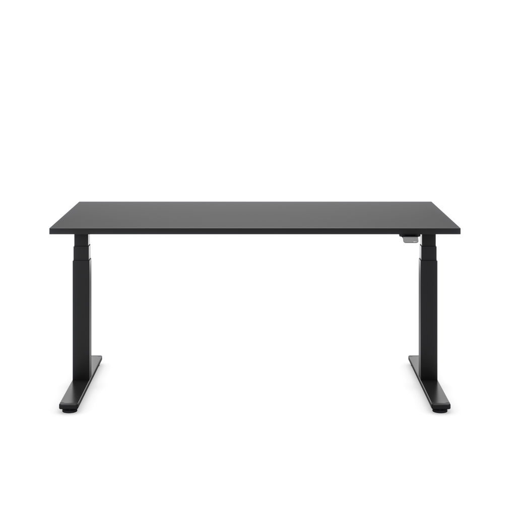 Höhenverstellbarer Schreibtisch Masterlift® Flex Basic, Schwarz Dekor/Schwarz 160x80