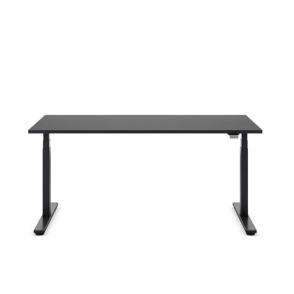 Höhenverstellbarer Schreibtisch Masterlift® Flex Light, Schwarz Dekor/Schwarz 160x80