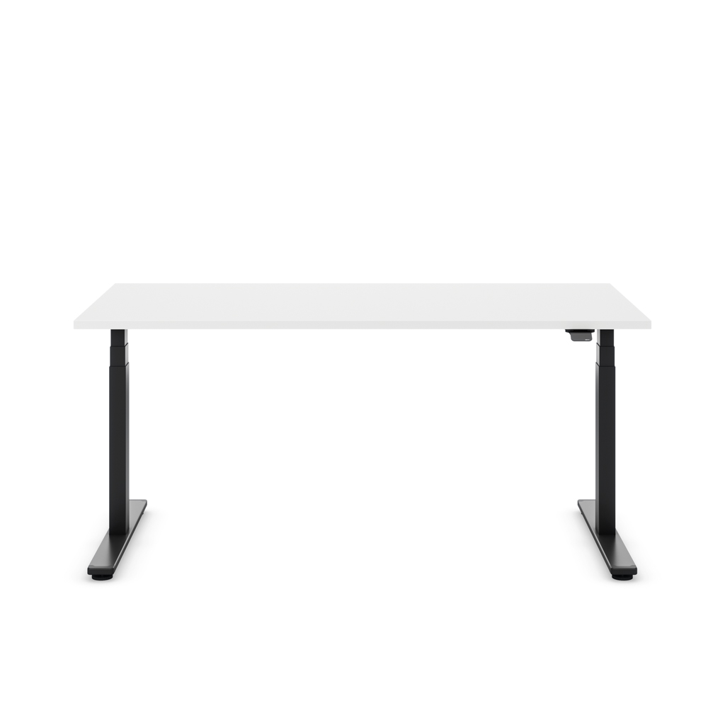 Höhenverstellbarer Schreibtisch Masterlift® Flex Light, Weiss Dekor/Schwarz 160x80