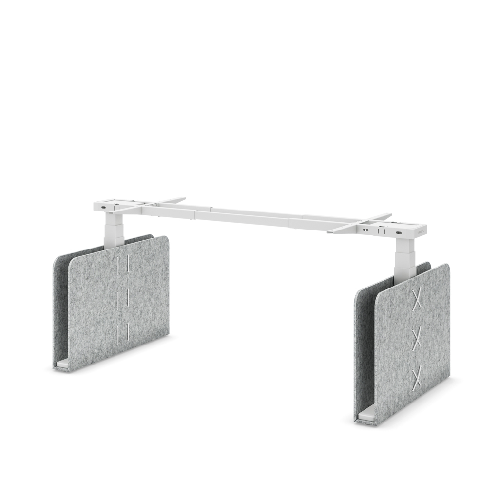Höhenverst. Tischgestell Masterlift® Flex Akustix®-Edition, Rechteck Hellgrau, Weiss
