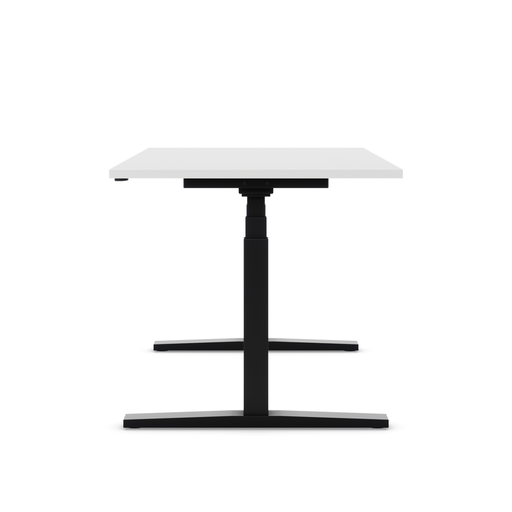 Höhenverstellbarer Schreibtisch Imperio® Lift Q2 Weiss Dekor/Schwarz 120x80