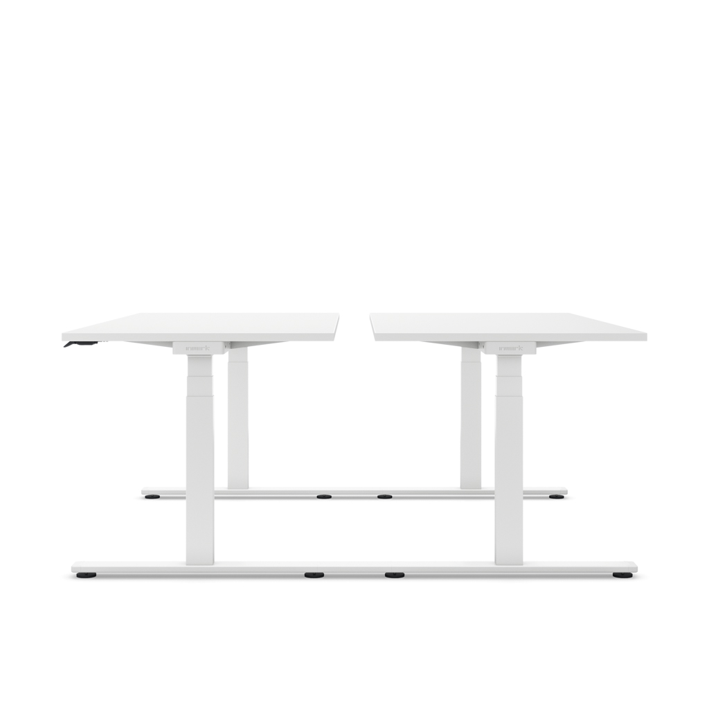 Höhenverstellbarer Team-Schreibtisch Masterlift® Flex Light, Weiss/Weiss 140x80