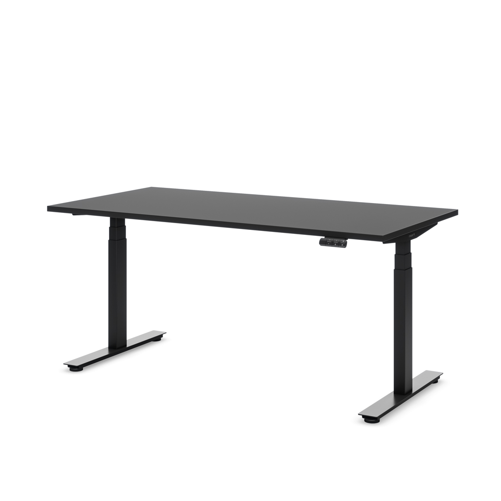 Höhenverstellbarer Schreibtisch Ecolift® Plus Schwarz Dekor/Schwarz 160x80