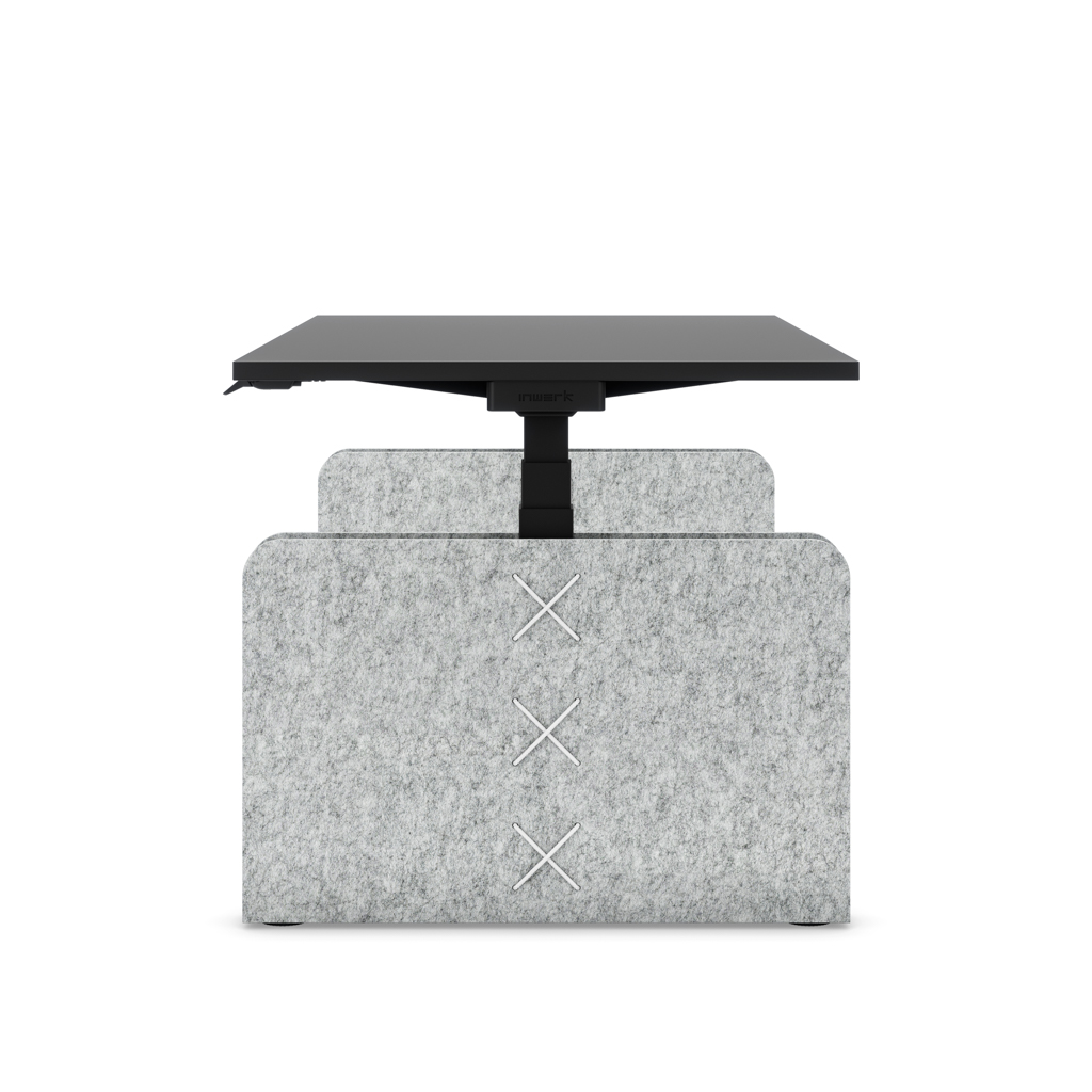Höhenverstellbarer Schreibtisch Masterlift® Flex Akustix®-Edition, Rechteck Hellgrau, Schwarz Dekor/Schwarz 120x80