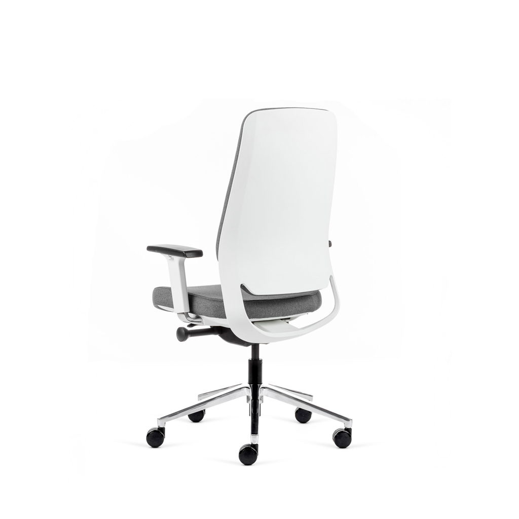 Teamo® Plush - Ergonomischer Bürostuhl, Vollpolster, Weiss/Grau