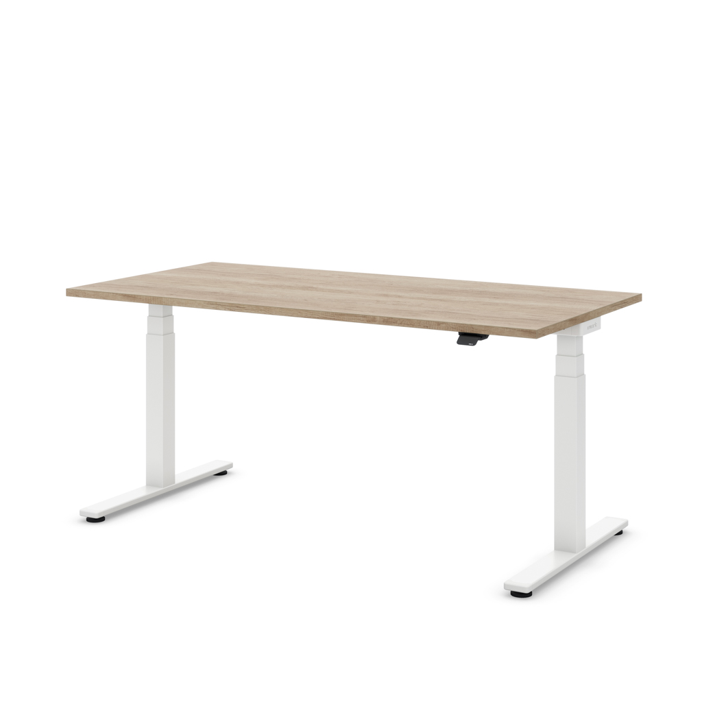 Höhenverstellbarer Schreibtisch Masterlift® Flex Basic, Eiche Dekor/Weiss 160x80