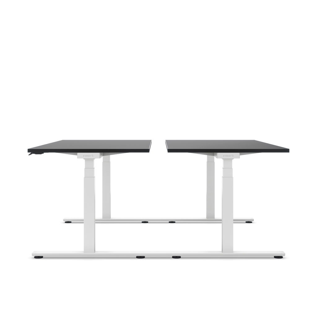 Höhenverstellbarer Team-Schreibtisch Masterlift® Flex Basic, Schwarz/Weiss 120x80