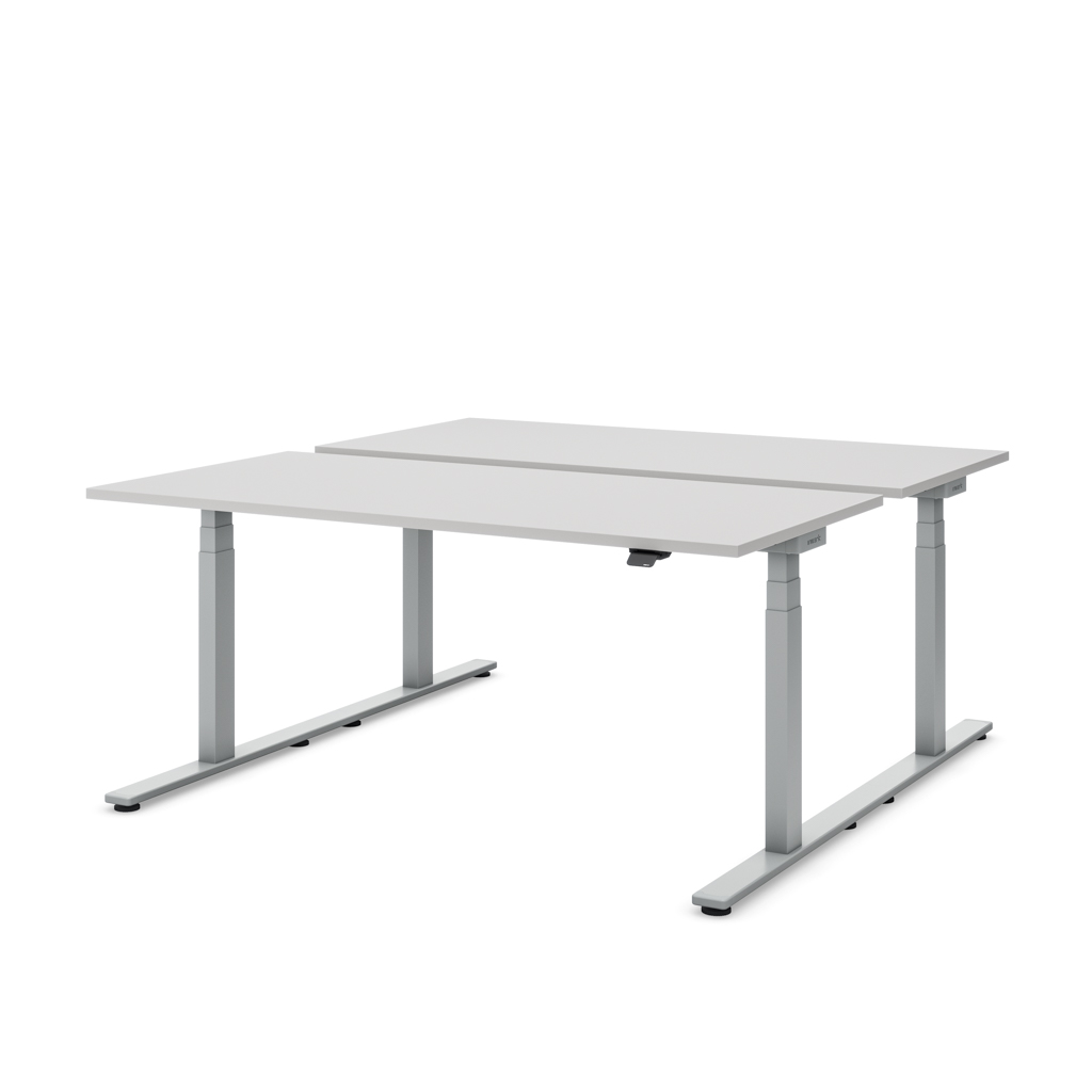 Höhenverstellbarer Team-Schreibtisch Masterlift® Flex Light, Lichtgrau/Silber 160x80