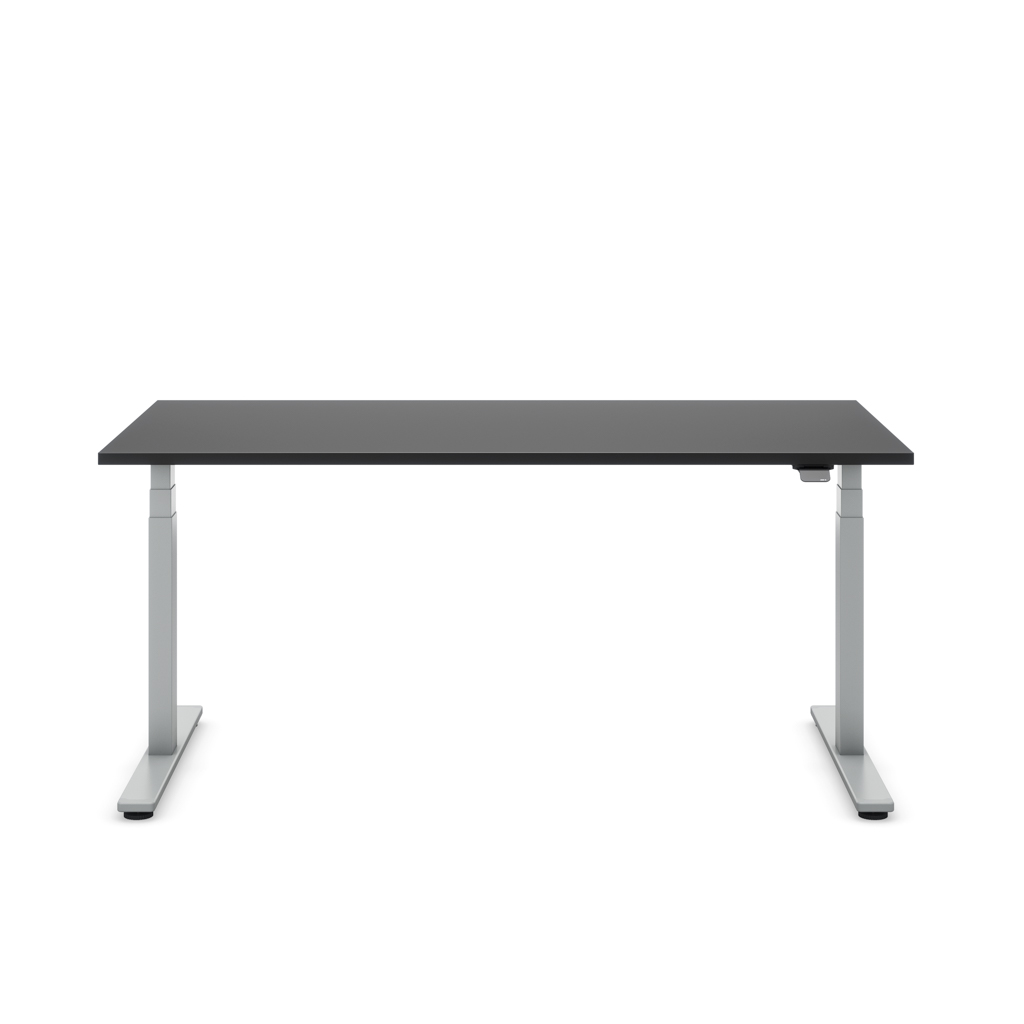 Höhenverstellbarer Schreibtisch Masterlift® Flex Light, Schwarz Dekor/Silber 120x80