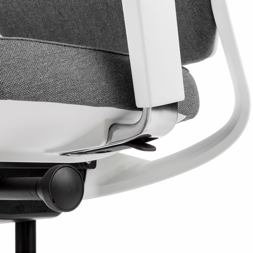 Teamo® Plush - Ergonomischer Bürostuhl, Vollpolster, Weiss/Grau