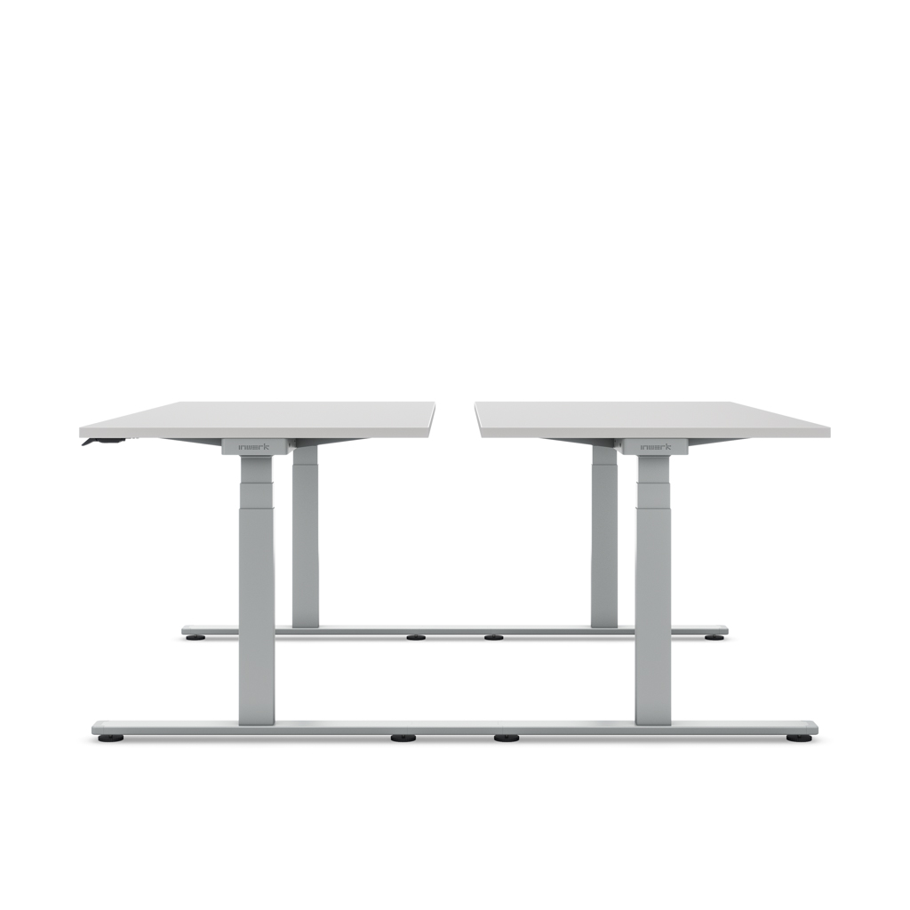 Höhenverstellbarer Team-Schreibtisch Masterlift® Flex Light, Lichtgrau/Silber 160x80