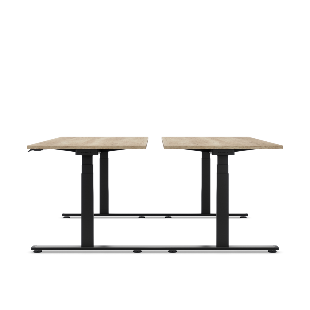 Höhenverstellbarer Team-Schreibtisch Masterlift® Flex Light, Eiche Dekor/Schwarz 160x80