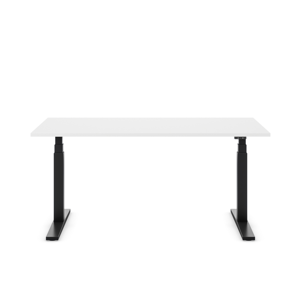 Höhenverstellbarer Schreibtisch Imperio® Lift Q2 Weiss Dekor/Schwarz 120x80