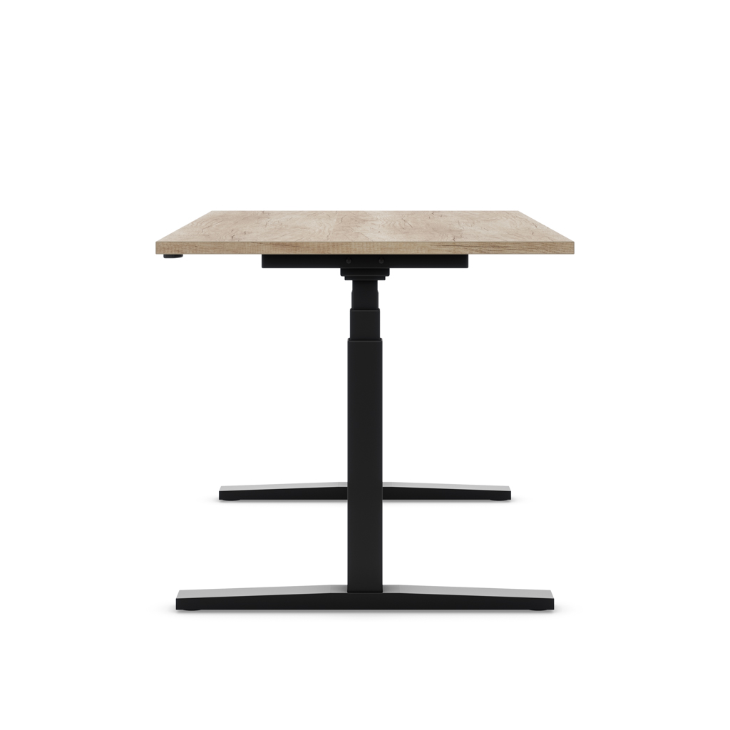 Höhenverstellbarer Schreibtisch Imperio® Lift Q2 Eiche Dekor/Schwarz 160x80
