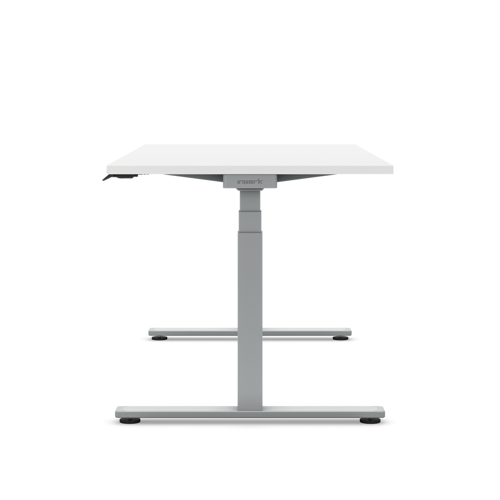 Höhenverstellbarer Schreibtisch Masterlift® Flex Basic, Weiss Dekor/Silber 200x80