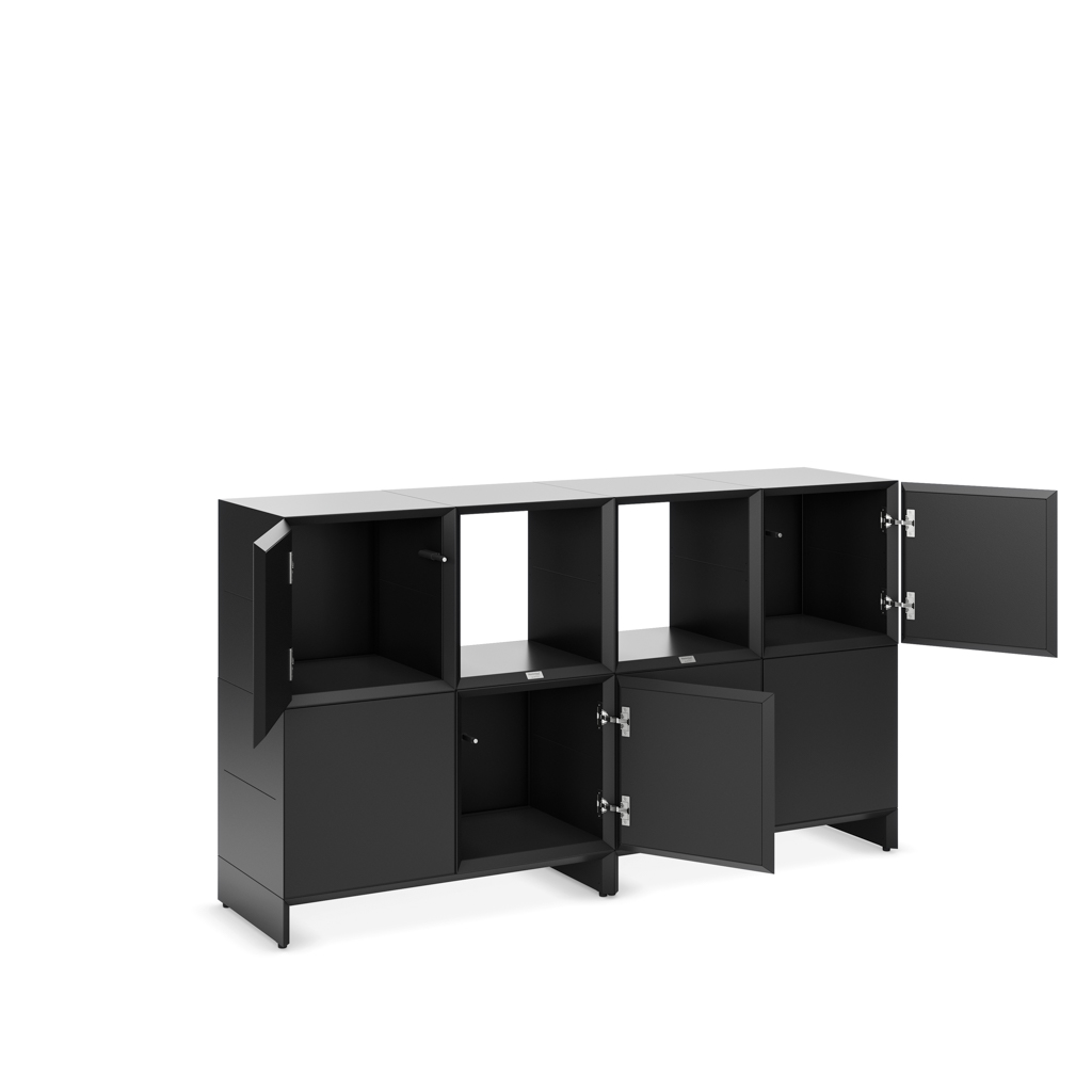Sideboard Masterbox® B 160 x H 90 cm 2 OH, Schwarz