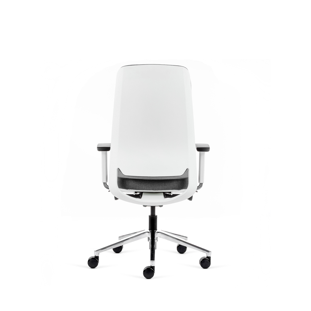 Teamo® Plush - Ergonomischer Bürostuhl, Vollpolster, Weiss/Grau