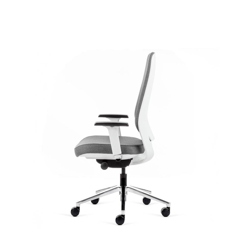 Teamo® Plush - Ergonomischer Bürostuhl, Vollpolster, Weiss/Grau