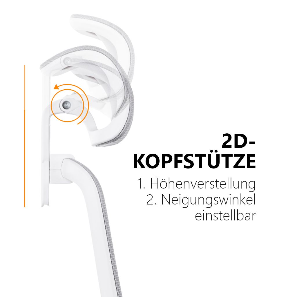 EcoChair 3 - Ergonomischer Bürostuhl, Weiss