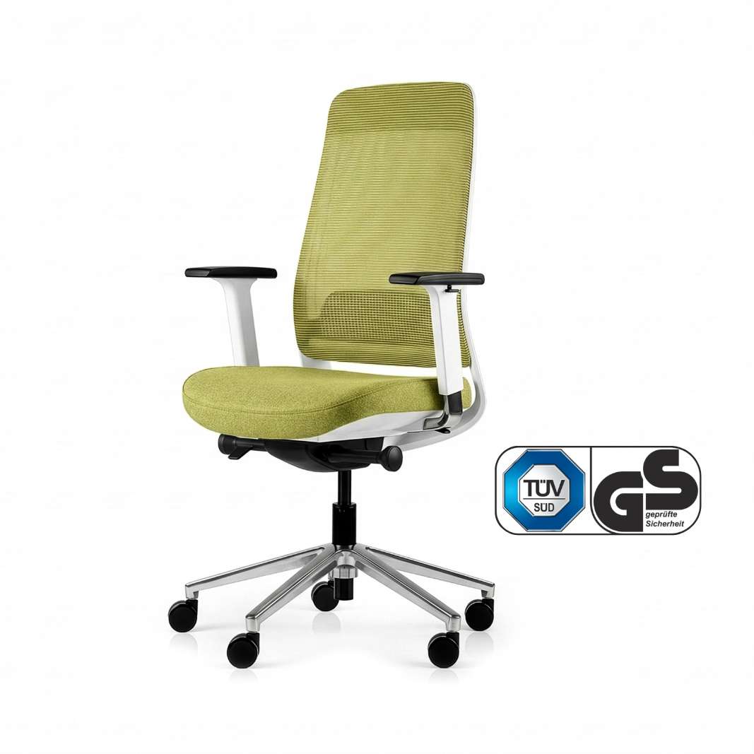 Inwerk Teamo® Original - Ergonomischer Bürostuhl, Weiss/Grün