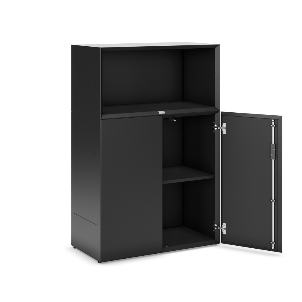 Sideboard Masterbox® B 80 x H 120 cm 3 OH, Schwarz