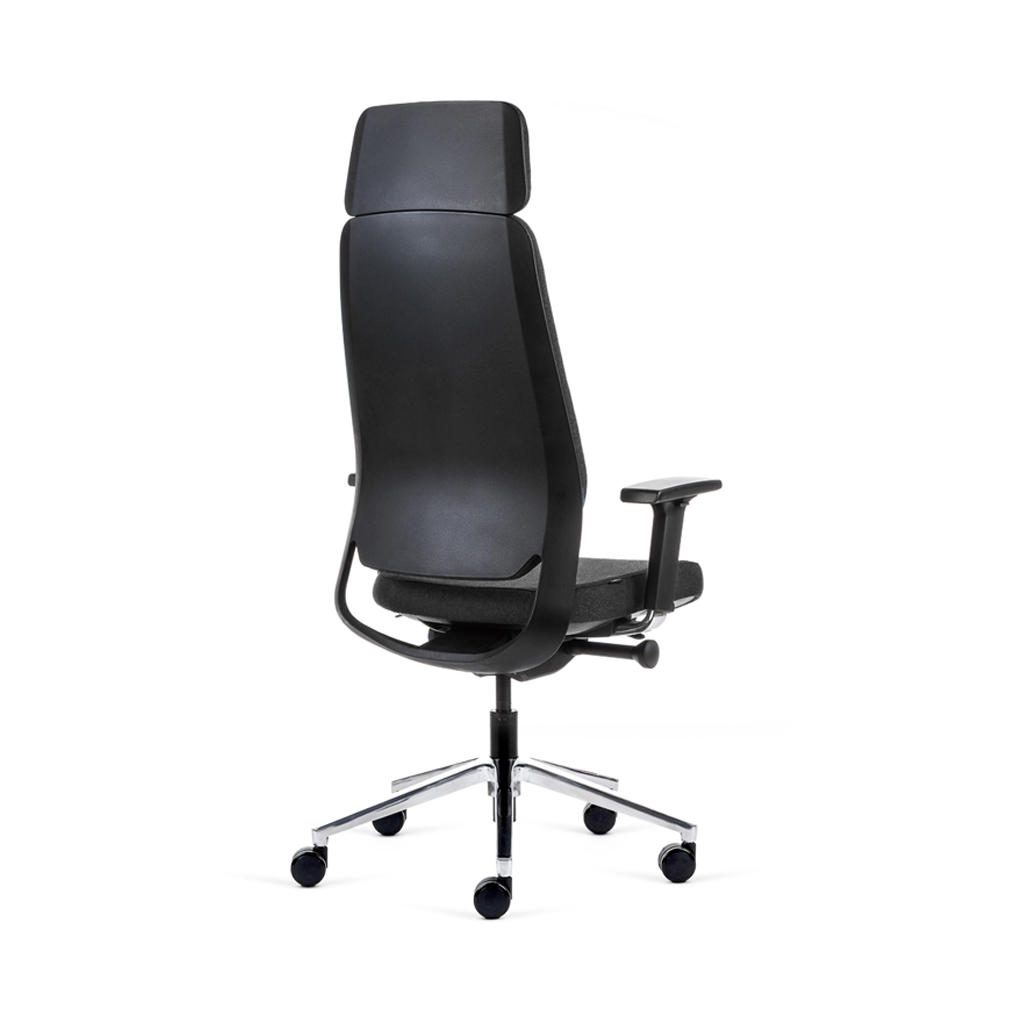 Teamo® Plush Plus - Ergonomischer Bürostuhl mit Kopfstütze, Vollpolster, Schwarz