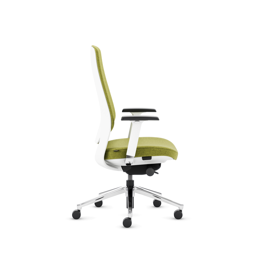 Teamo® Plush - Ergonomischer Bürostuhl mit Kopfstütze, Vollpolster, Weiss/Grün