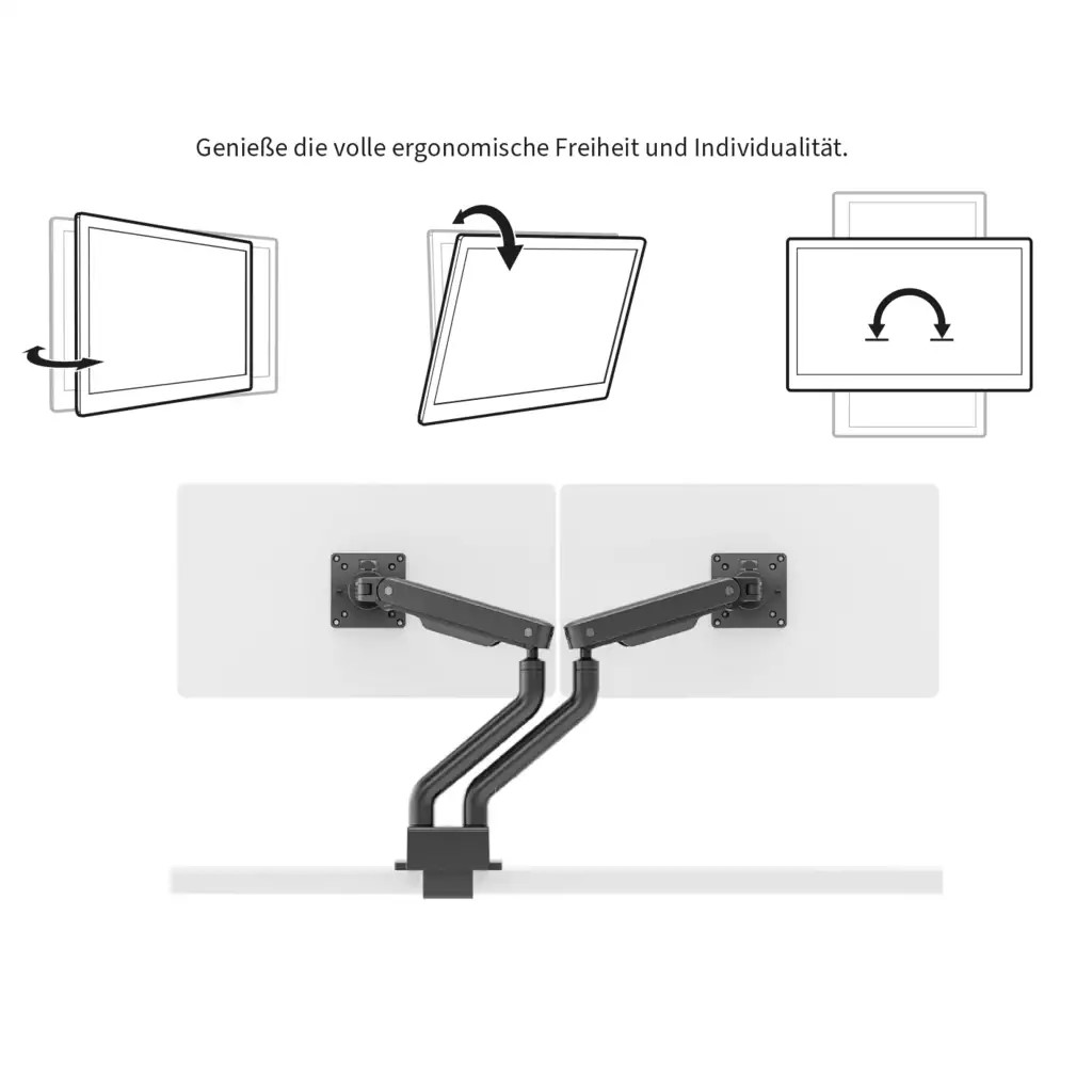Monitorarm Inwerk® Duo Fit Schwarz
