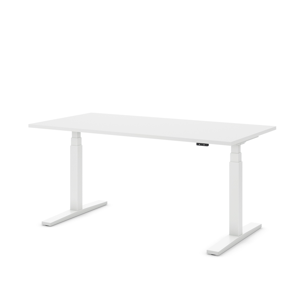 Höhenverstellbarer Schreibtisch Imperio® Lift Q2 Weiss Dekor/Weiss 120x80