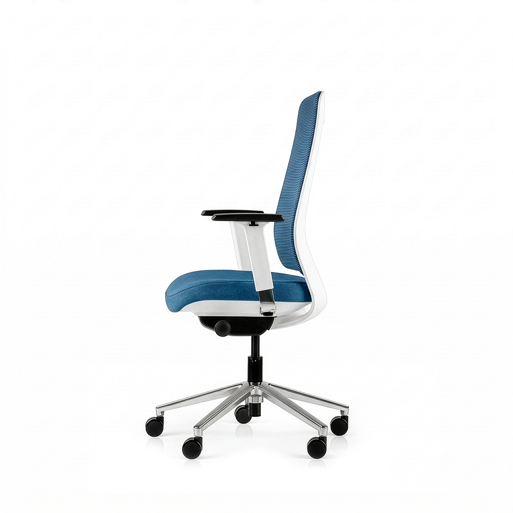 Inwerk Teamo® Original - Ergonomischer Bürostuhl, Weiss/Blau
