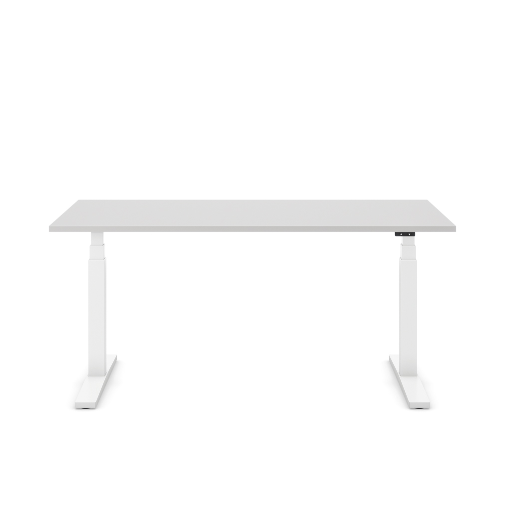 Höhenverstellbarer Schreibtisch Imperio® Lift Q2 Lichtgrau Dekor/Weiss 160x80
