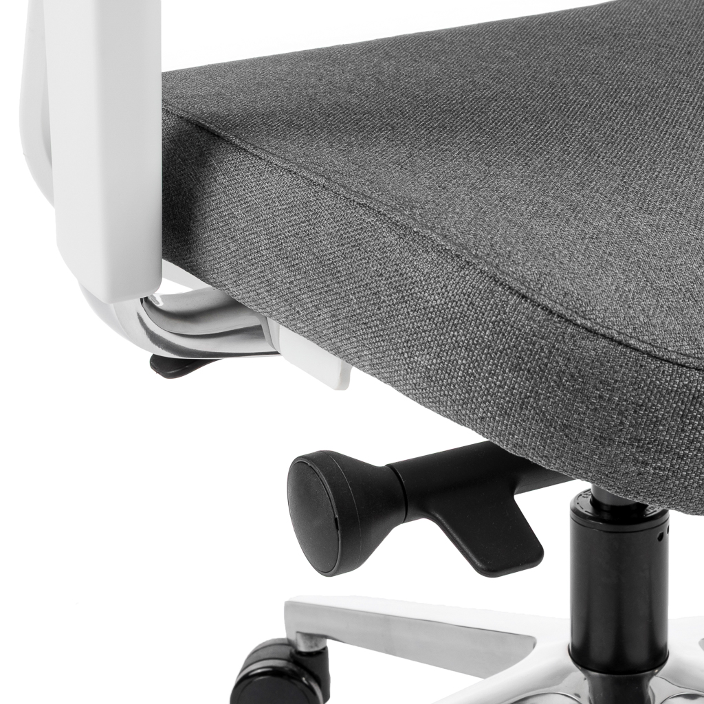 Teamo® Plush - Ergonomischer Bürostuhl, Vollpolster, Weiss/Grau