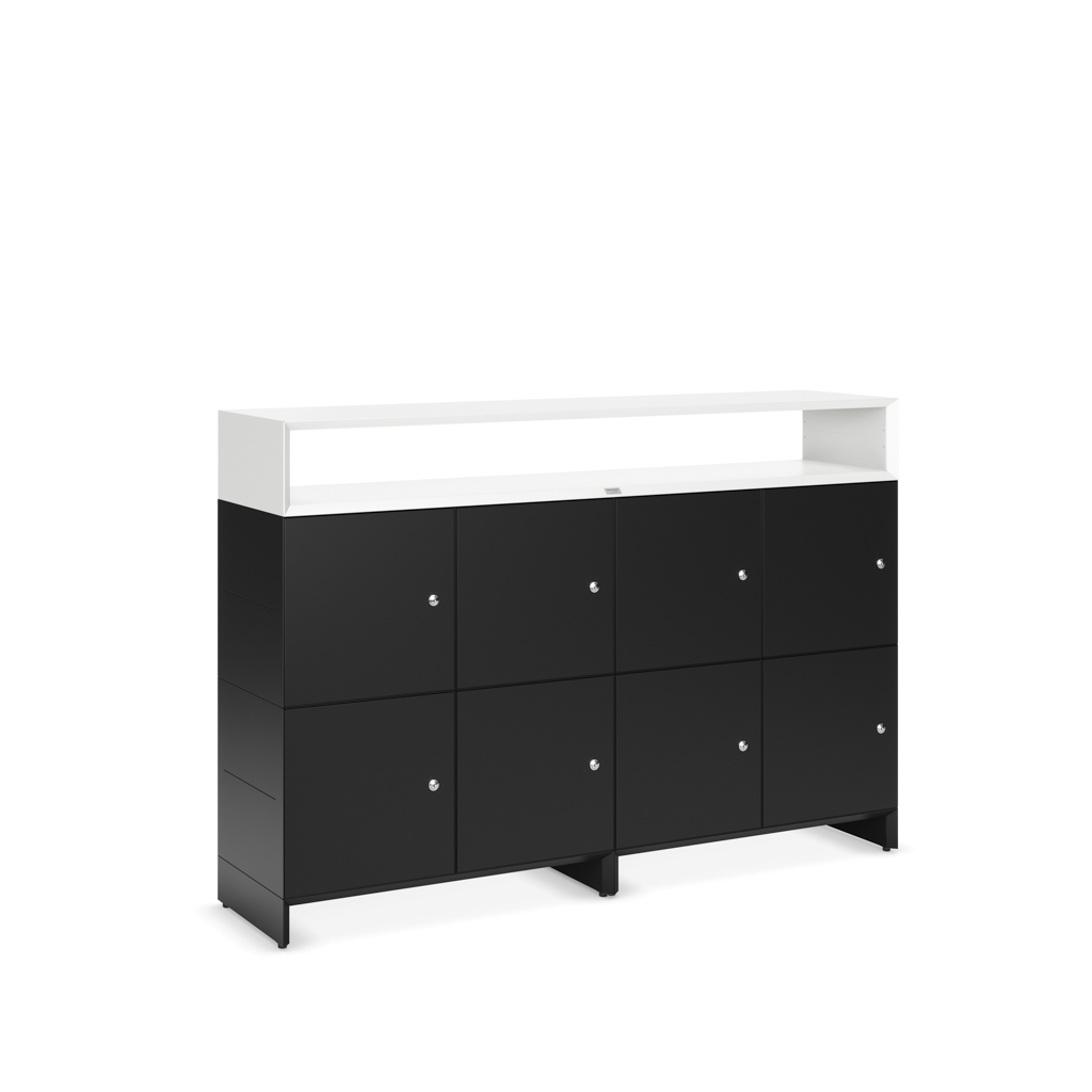 Schließfachschrank Masterbox® B 160 x H 110 cm 2,5 OH, Schwarz/Weiss