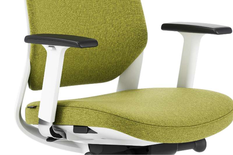 Teamo® Plush - Ergonomischer Bürostuhl mit Kopfstütze, Vollpolster, Weiss/Grün