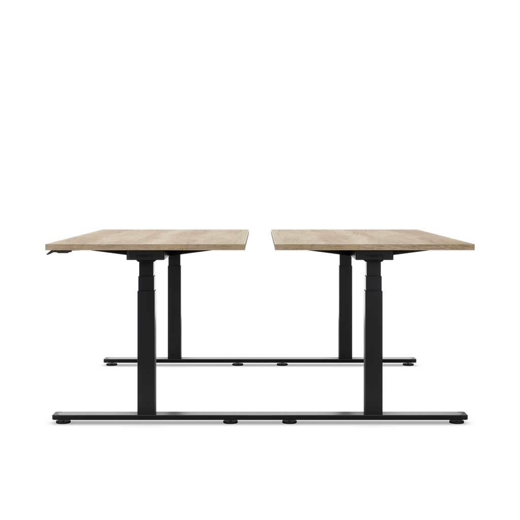 Höhenverstellbarer Team-Schreibtisch Masterlift® Flex Basic, Eiche Dekor/Schwarz 160x80